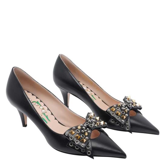  발렌티노 가라바니 힐/펌프스 스터드 보우 데콜레트 펌프스 블랙 - VALENTINO GARAVANI