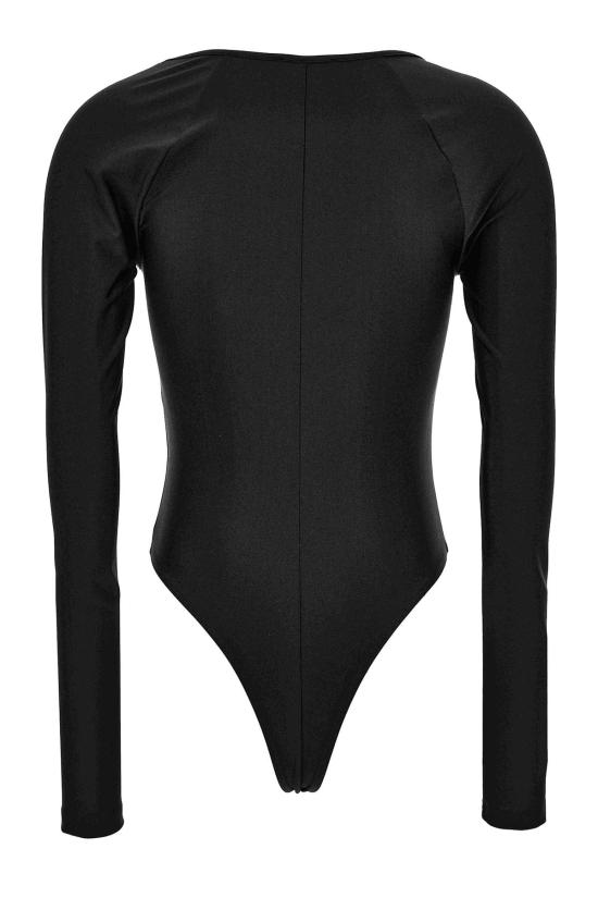  베르사체 바디수트 티셔츠 진 쿠튀르 긴팔 바디수트 블랙 - VERSACE