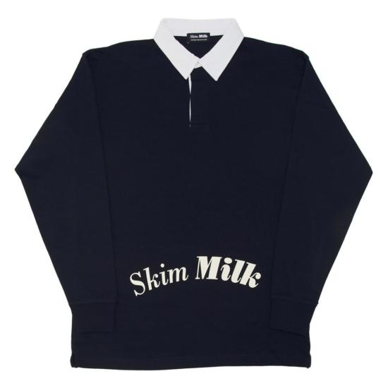  Skim Milk 셔츠 남녀공용 스키니 밀크 럭비 네이비