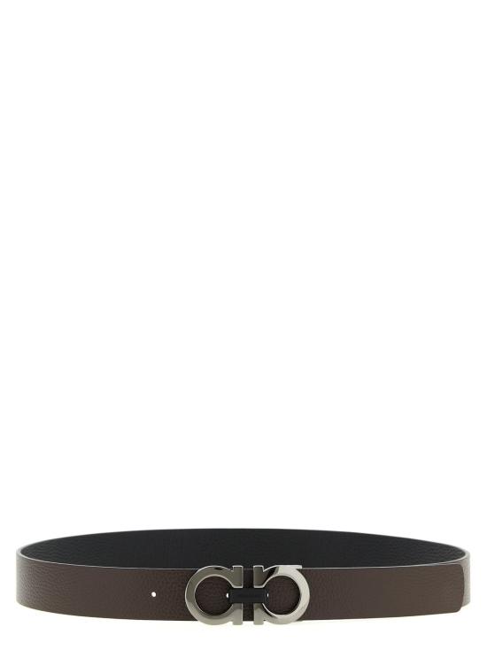  살바토레 페라가모 가죽 벨트 페라가모 간치니 리버서블  블랙 - SALVATORE FERRAGAMO