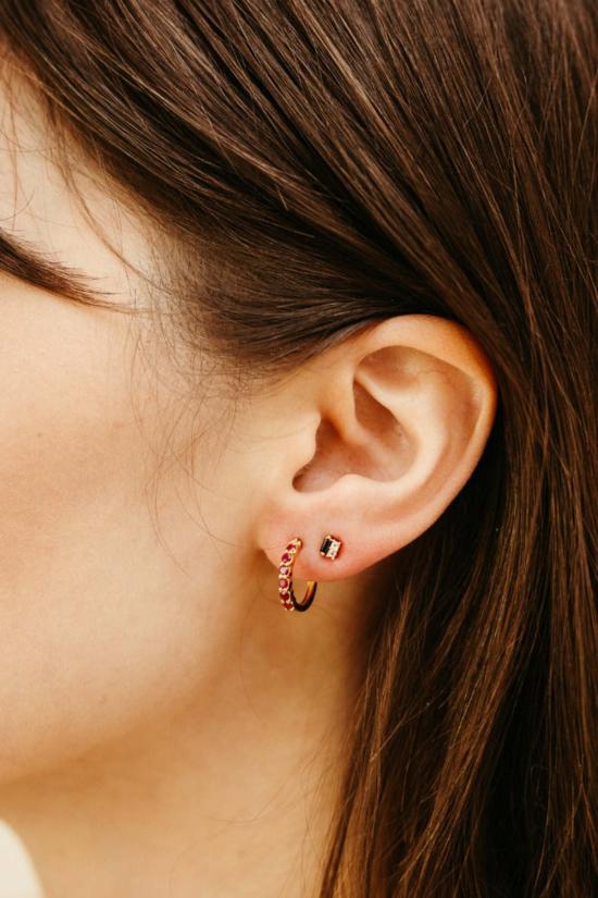  시에라 윈터 주얼리 이어링 카르마 후프  루비 - SIERRA WINTER JEWELRY