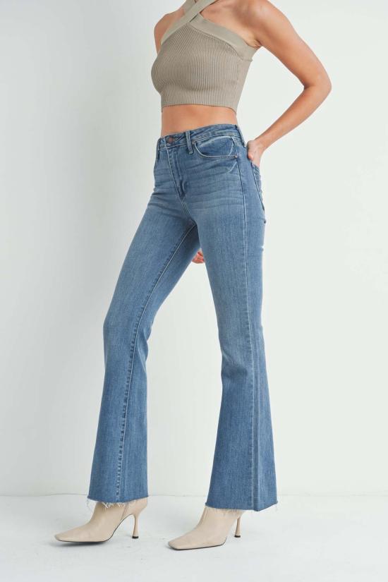  저스트 블랙 데님 데님 팬츠 가을 플레어 팬츠 - JUST BLACK DENIM