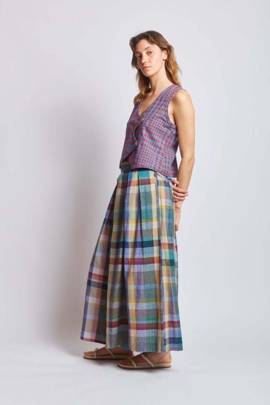  RUJUTA SHETH 팔라초 팬츠 루주타 셰스 프리다  미스트 체스 - OTHER BRANDS