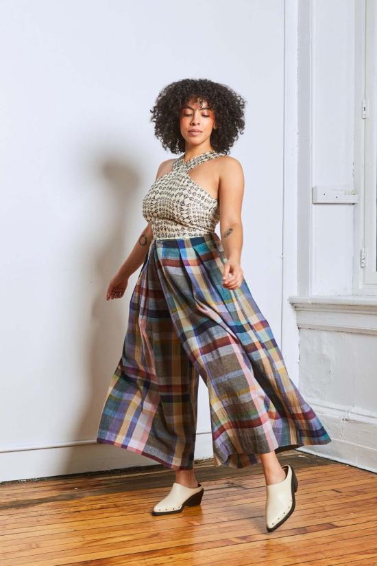  RUJUTA SHETH 팔라초 팬츠 루주타 셰스 프리다  미스트 체스 - OTHER BRANDS