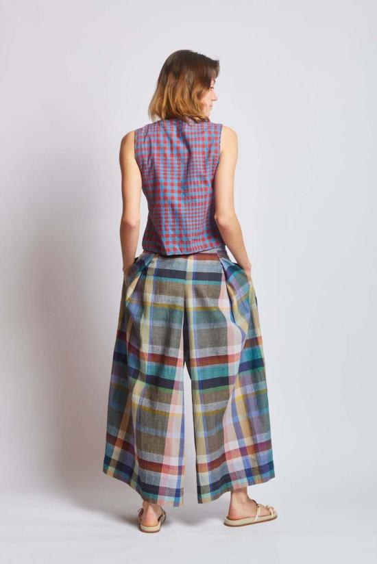  RUJUTA SHETH 팔라초 팬츠 루주타 셰스 프리다  미스트 체스 - OTHER BRANDS