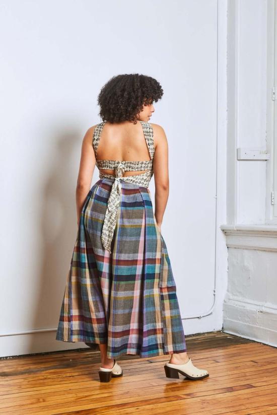  RUJUTA SHETH 팔라초 팬츠 루주타 셰스 프리다  미스트 체스 - OTHER BRANDS