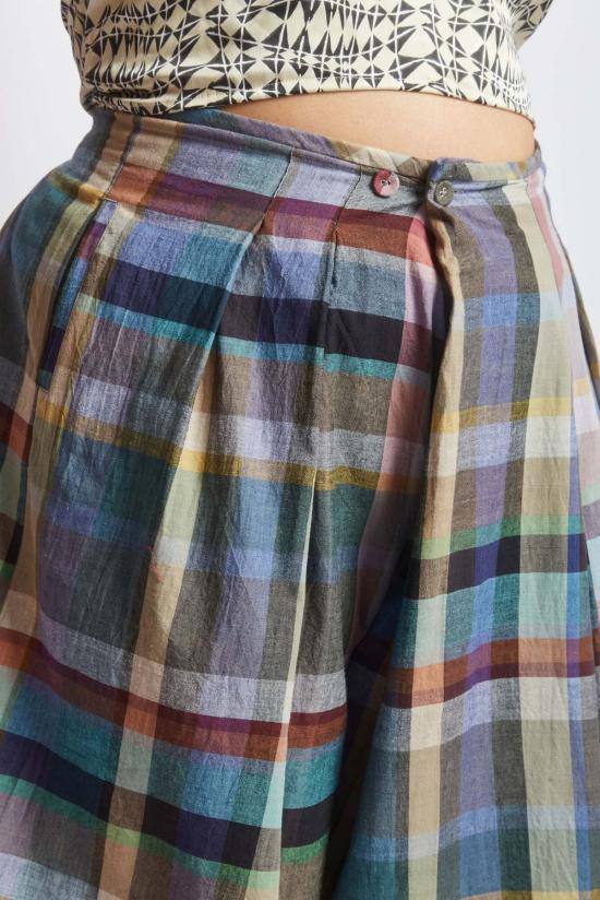  RUJUTA SHETH 팔라초 팬츠 루주타 셰스 프리다  미스트 체스 - OTHER BRANDS