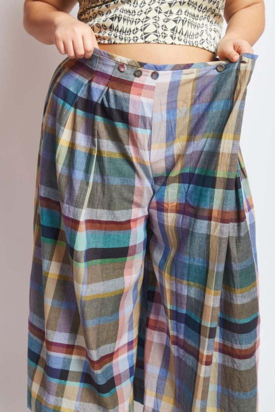  RUJUTA SHETH 팔라초 팬츠 루주타 셰스 프리다  미스트 체스 - OTHER BRANDS