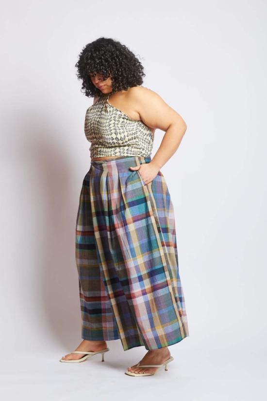  RUJUTA SHETH 팔라초 팬츠 루주타 셰스 프리다  미스트 체스 - OTHER BRANDS