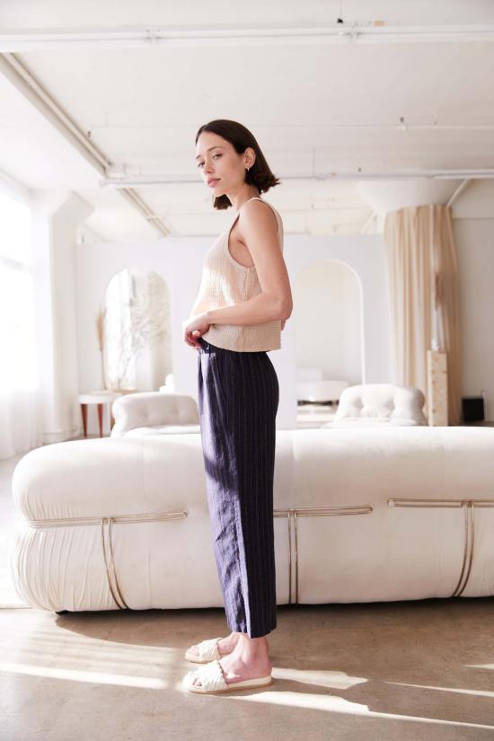  It Is Well L.A. 크롭 팬츠 잇 이즈 웰 L.A. 팬츠 핀스트라이프 - OTHER BRANDS