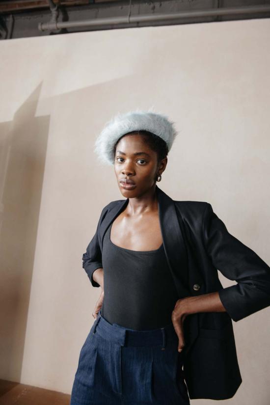  마리아 스탠리 모자 브러시드 베레모 인디고 - MARIA STANLEY