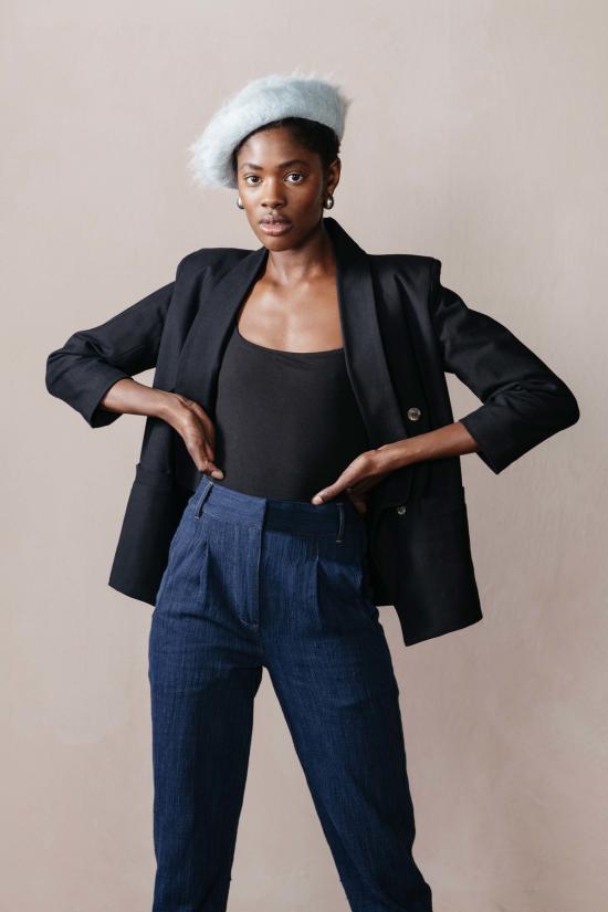  마리아 스탠리 모자 브러시드 베레모 인디고 - MARIA STANLEY