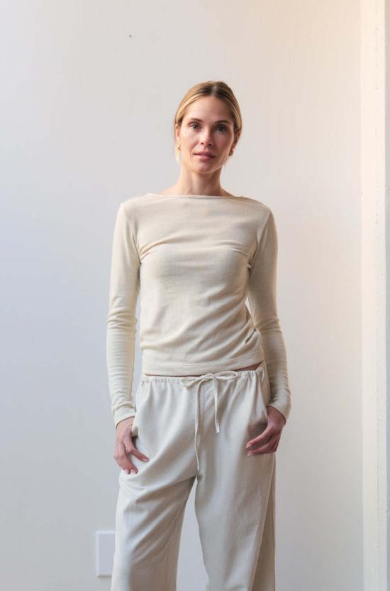  앳 던 긴팔 티셔츠 새벽에. 실크 롱탑 멀티