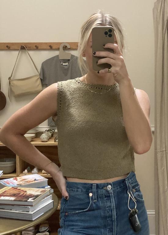  미셀라 그렉 민소매 티셔츠 미카엘라 그렉 부클 탱크 아이비 - MICAELA GREG