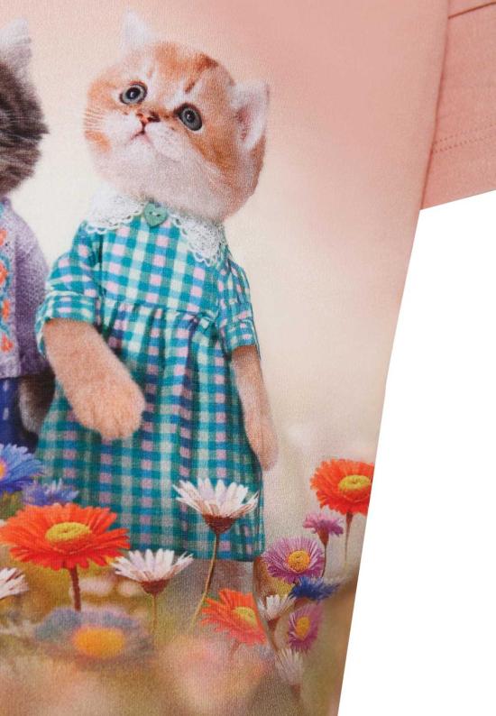  [키즈] 몰로 트레이닝 상의 어린이용  고양이 티셔츠 핑크색 - MOLO