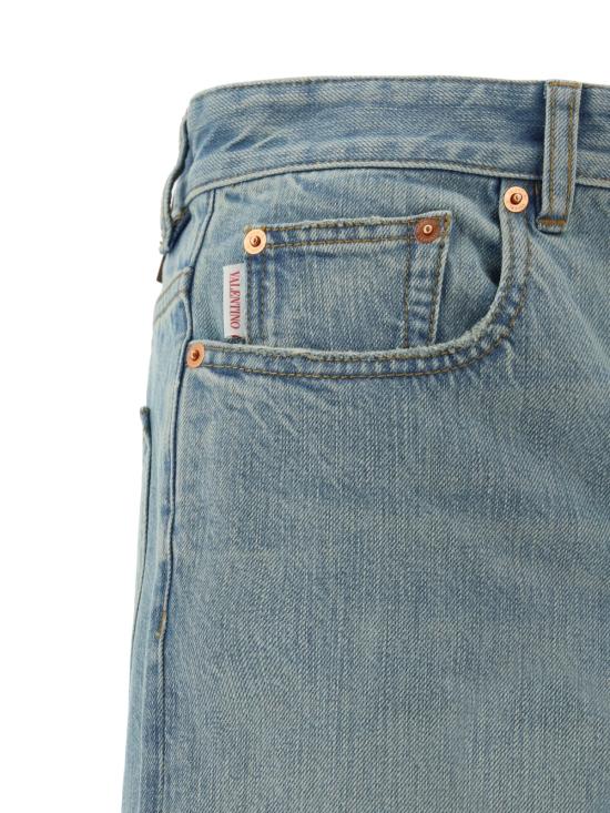  발렌티노 가라바니 치노 팬츠 Valentino Garavani 치노핏 데님 팬츠 Denim Blu Lav Chiaro - VALENTINO GARAVANI