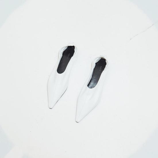  Dubié 플랫 슈즈 두비에 푼타 딥 로우 플랫 화이트 - OTHER BRANDS