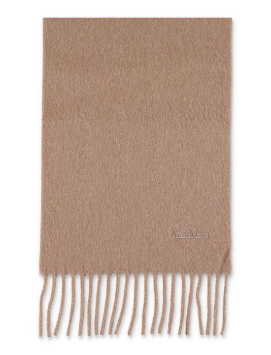  막스마라 머플러/스카프 막스 마라 자수 로고 울 스카프 (카멜색) - MAX MARA