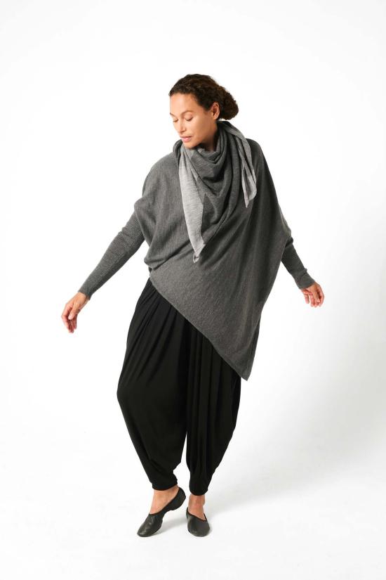  아라 스웨터 더 드레이프 이탈리안 메리노  그레이 헤더