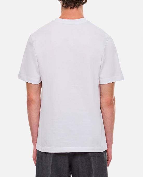  자크뮈스 반팔 티셔츠 그로스 그레인 로고 티셔츠 화이트 - JACQUEMUS