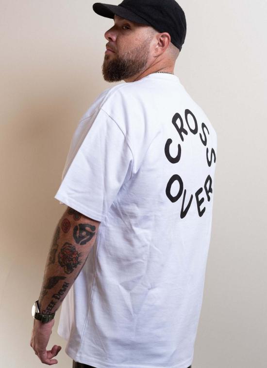  나카무라야 반팔 티셔츠 크로스오버  화이트 - NAKAMURAYA