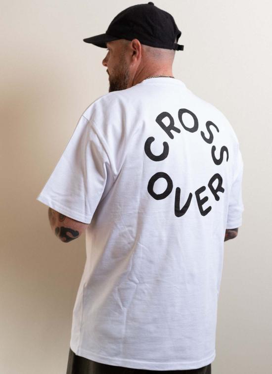  나카무라야 반팔 티셔츠 크로스오버  화이트 - NAKAMURAYA