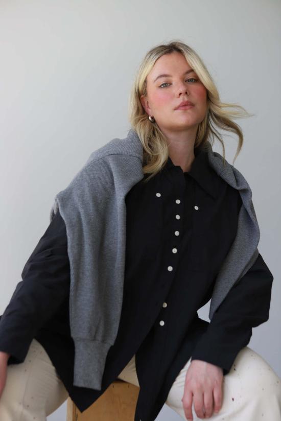  노블 블라우스 칼라 셔츠 애쉬 - NOBLE