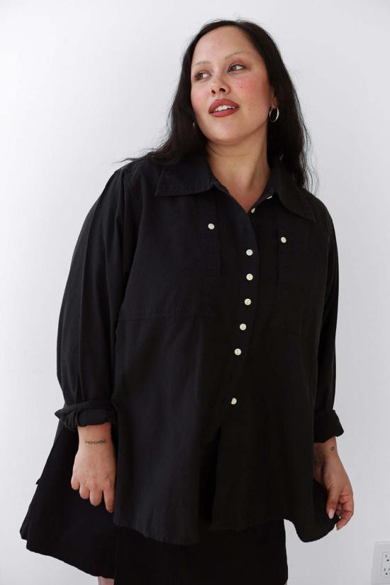  노블 블라우스 칼라 셔츠 애쉬 - NOBLE