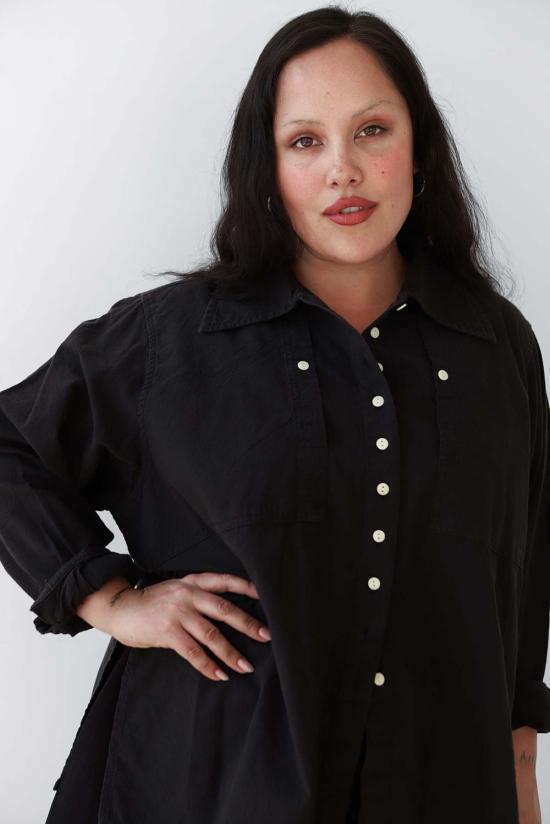  노블 블라우스 칼라 셔츠 애쉬