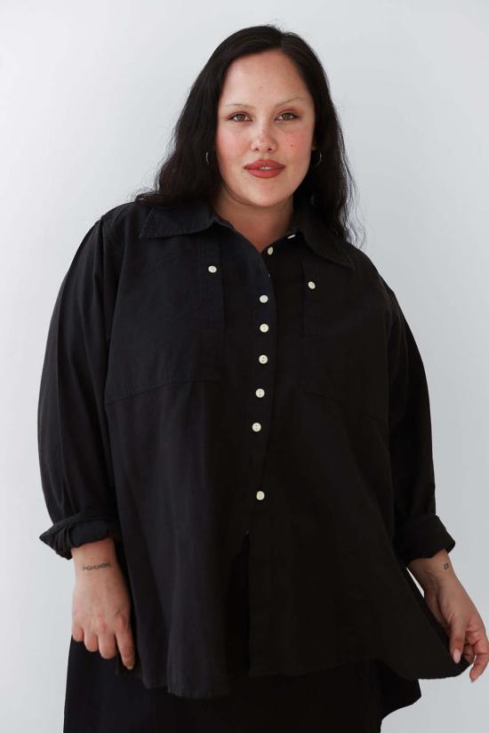  노블 블라우스 칼라 셔츠 애쉬 - NOBLE