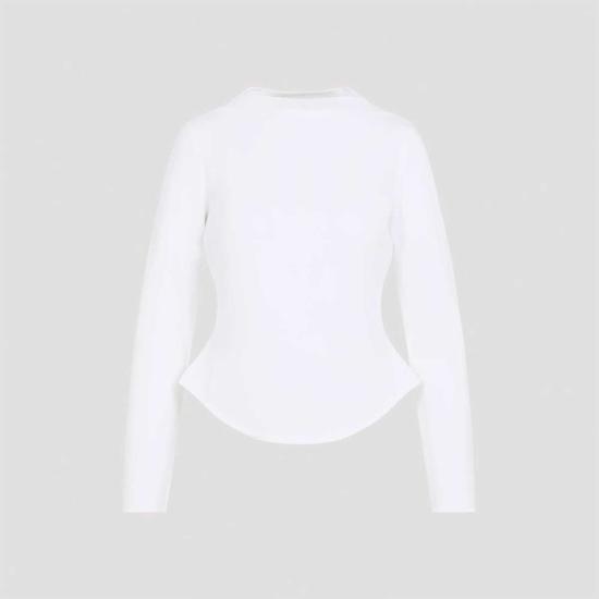  알라이아 긴팔 티셔츠 알라 리스 티 블랑 - ALAIA