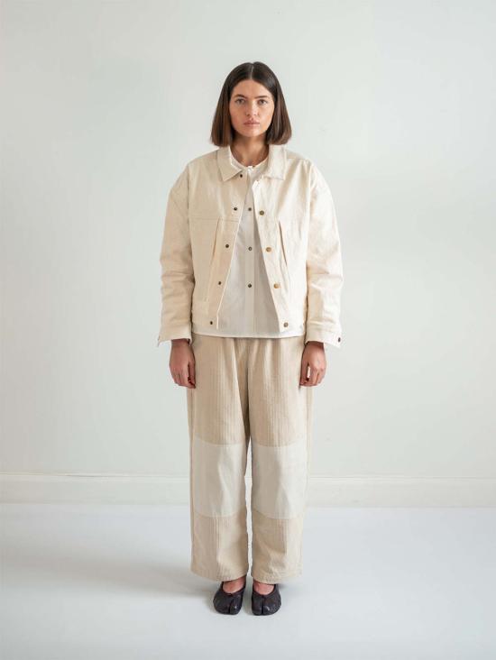  에블린 자켓 A B E L I N E 바시티 재킷 아이보리 - A B E L I N E