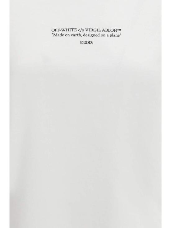  오프화이트 반팔 티셔츠 오프 화이트, 지구에서 만들어지고 비행기에서 디자인된 티셔츠 - OFF WHITE