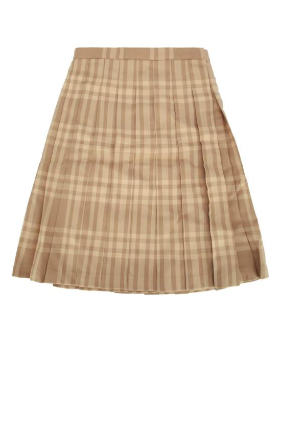  버버리 미디 스커트 KG3 에스텔 체크 바텀 다크샌드
