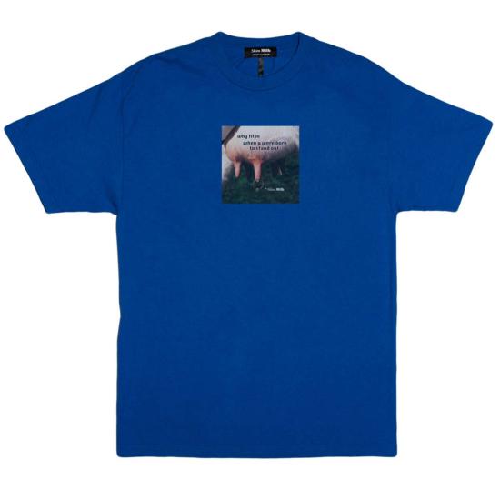  Skim Milk 반팔 티셔츠 탈지유, 남들과 똑같아지려 하지 마. 넌 남들보다 돋보이기 위해 태어났어. 로열 블루