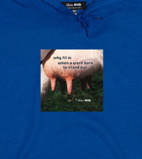  Skim Milk 반팔 티셔츠 탈지유, 남들과 똑같아지려 하지 마. 넌 남들보다 돋보이기 위해 태어났어. 로열 블루 - OTHER BRANDS