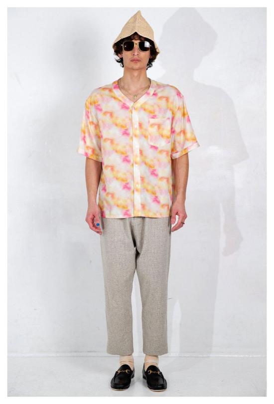  Graphia New York 반팔 셔츠 그라피아 뉴욕 베이스볼 칼라 드림팝 반팔  레드 - GRAPHIA NEW YORK