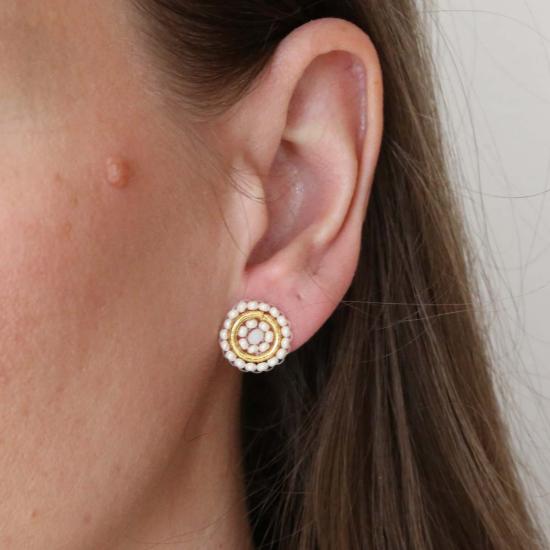  포스테리 이어링 포스터리 비즈 스터드 세트 진주 + 은 귀걸이 - FOSTERIE