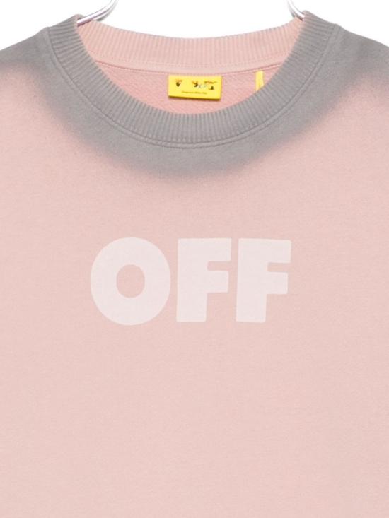  [키즈] 오프화이트 풀오버 키즈 긴팔 크루넥 스웨트셔츠 핑크 - OFF WHITE