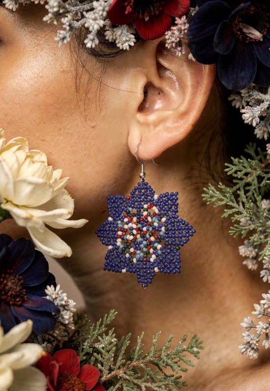  이키비 이어링 비즈 귀걸이 (파란색)