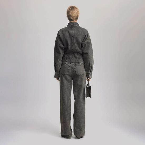  게스투즈 셔츠 브렌다 데님 셔츠 브라운 그레이 워시 - GESTUZ