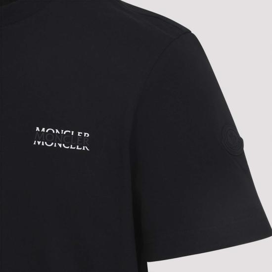  몽클레어 반팔 티셔츠 코튼 티셔츠 블랙 - MONCLER