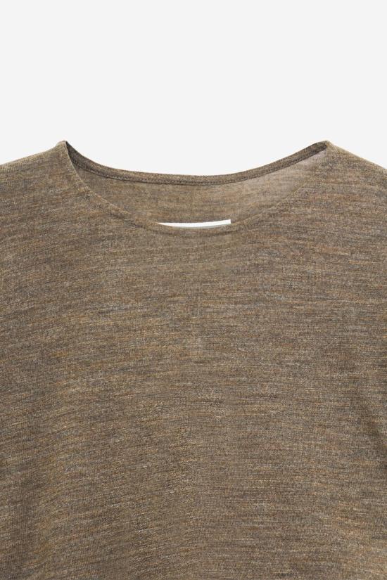  MM6 메종마르지엘라 반팔 티셔츠 Mm6 메종 마르지엘라 탑 그레이 - MM6 MAISON MARGIELA