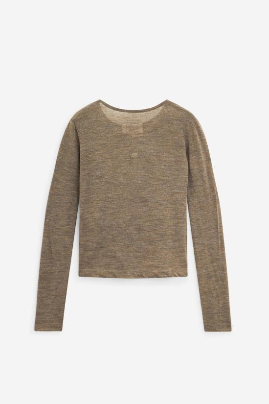  MM6 메종마르지엘라 반팔 티셔츠 Mm6 메종 마르지엘라 탑 그레이 - MM6 MAISON MARGIELA