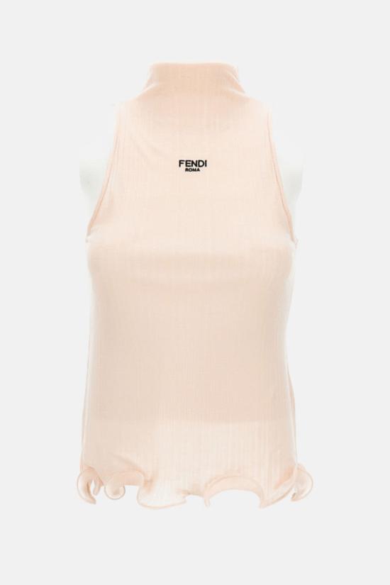  펜디 블라우스 로마 립 탑 페일 로즈 25 - FENDI