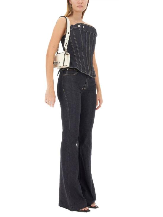  알렉산더 맥퀸 민소매 티셔츠 코르셋 탑 블루 - ALEXANDER MCQUEEN