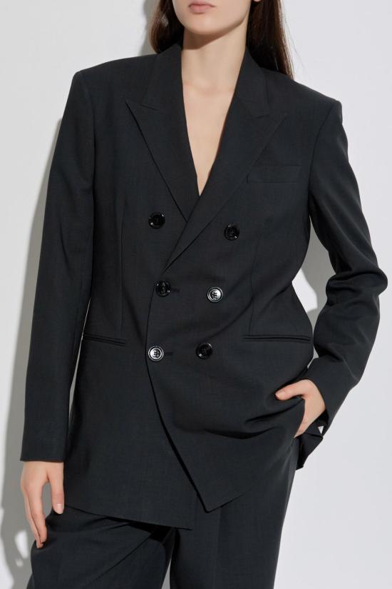  아미 수트 자켓 알렉상드르 마티우시 더블 브레스트 블레이저 블랙 - AMI