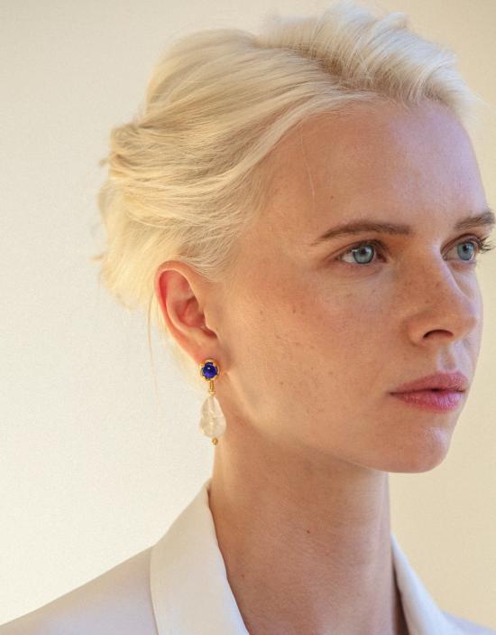  클레드 이어링 빔 진주 귀걸이 - CLED