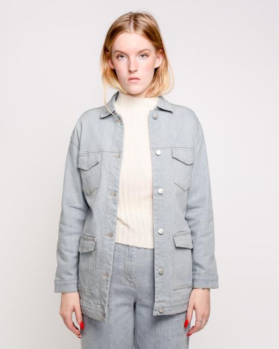  리타 데님 자켓 로우 테사 벨티드 데님 재킷 에코 블루 - RITA