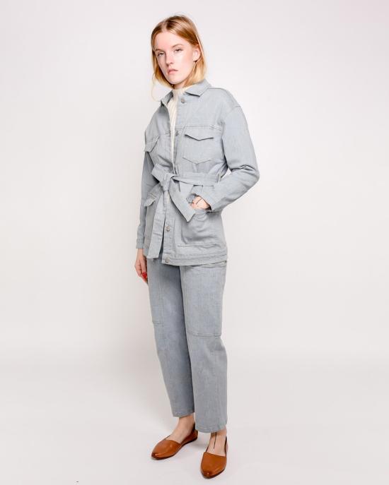  리타 데님 자켓 로우 테사 벨티드 데님 재킷 에코 블루 - RITA